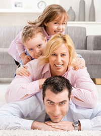 Family enjoying their new flooring